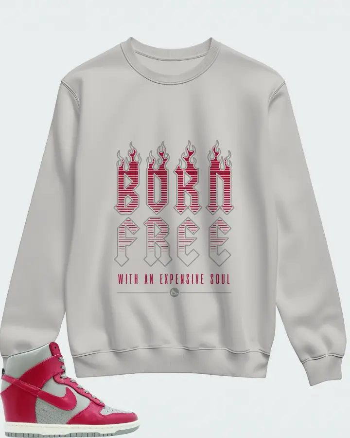 Nike Dunk Sky High Medium Grey Fuchsia Matching Sweatshirt