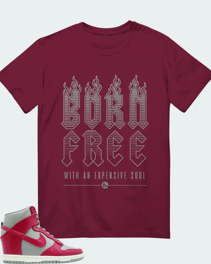 Nike Dunk Sky High Medium Grey Fuchsia Matching T-Shirt