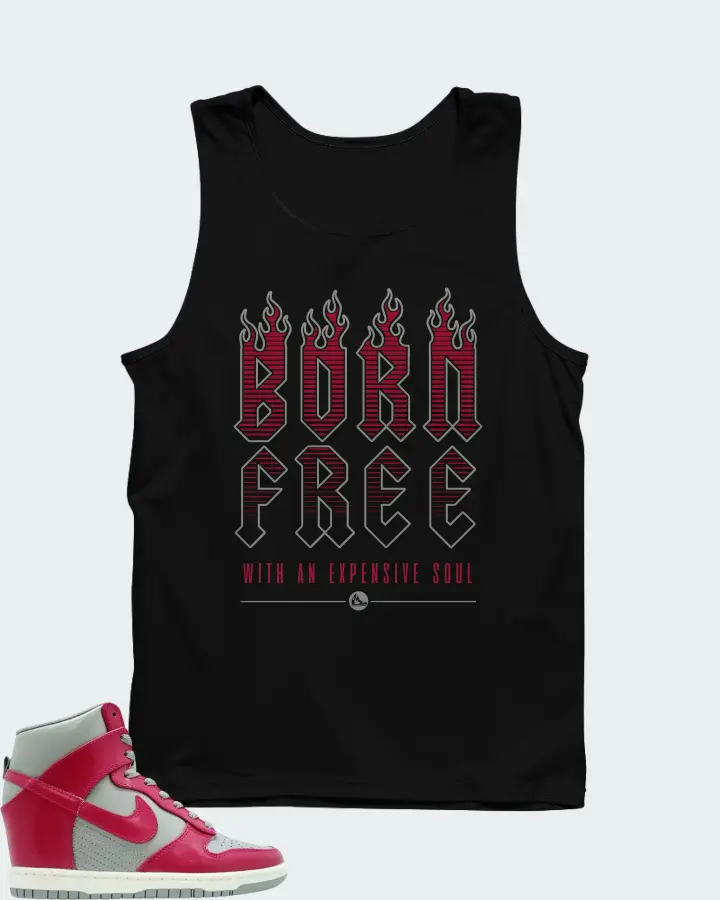 Nike Dunk Sky High Medium Grey Fuchsia Matching Tank Top