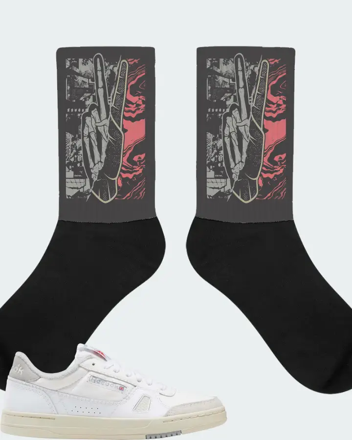Reebok LT Court Sneaker Matching Dark Grey Socks - Peace of mind