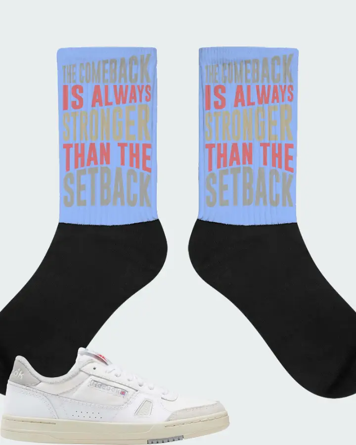 Reebok LT Court Sneaker Matching Carolina Blue Socks - The Comeback
