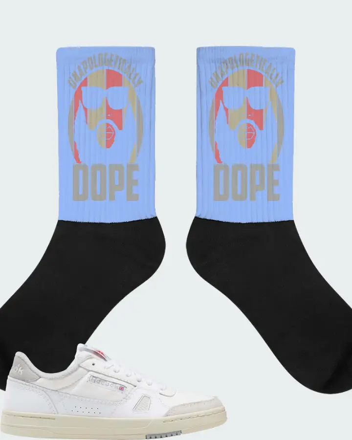 Reebok LT Court Sneaker Matching Carolina Blue Socks - UNAPOLOGETICALLY DOPE Man