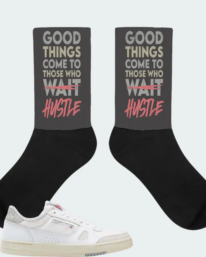 Reebok LT Court Sneaker Matching Dark Grey Socks - Good Things Come