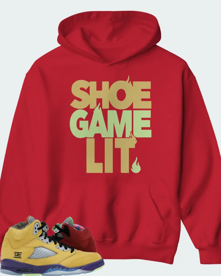 Jordan 5 Retro Sneaker Matching Hoodie - Shoe Game Lit Classic