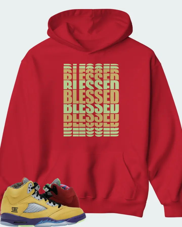 Jordan 5 Retro Sneaker Matching Hoodie - BLESSED Many Times