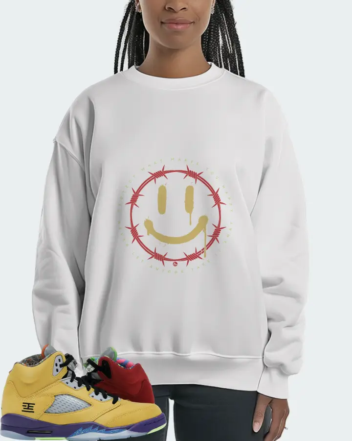 Jordan 5 Retro Sneaker Matching White Sweatshirt (PROTECT) - View 3