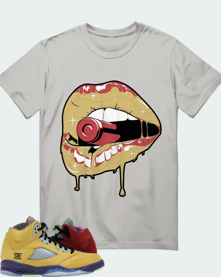 Jordan 5 Retro Sneaker Matching Grey T-Shirt - Kiss of Death