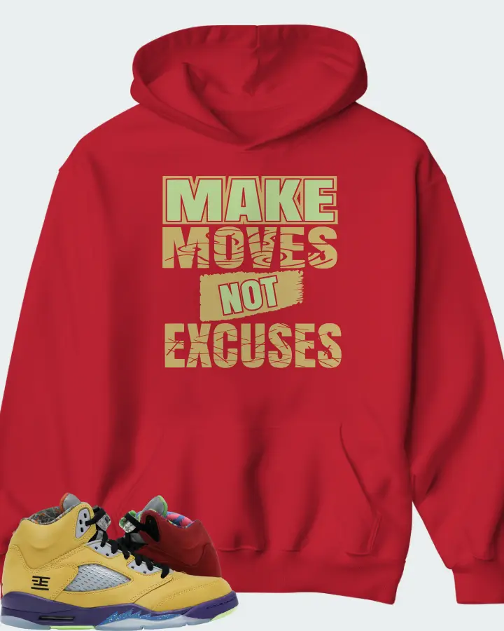 Jordan 5 Retro Sneaker Matching Hoodie - Make Moves Not Excuses