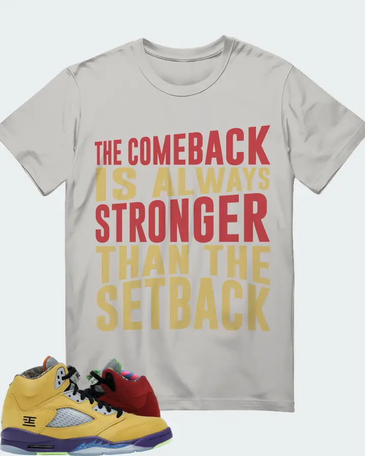 Jordan 5 Retro Sneaker Matching Grey T-Shirt - The Comeback