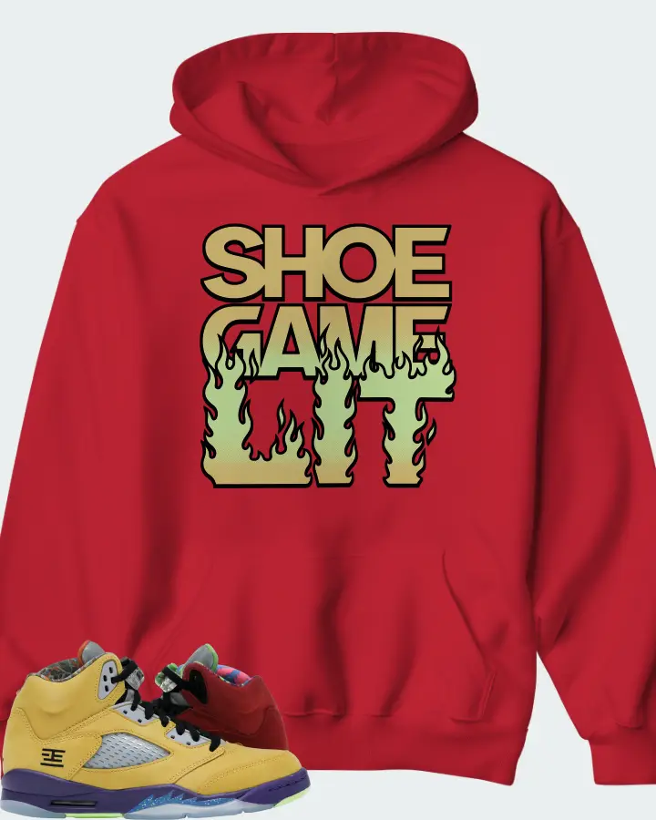 Jordan 5 Retro Sneaker Matching Hoodie - Shoe Game Lit Refreshed