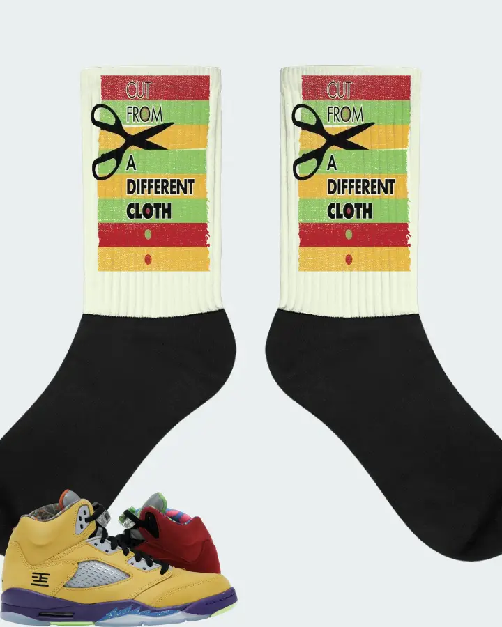 Jordan 5 Retro Sneaker Matching Citron Socks - Cut From a Different Cloth
