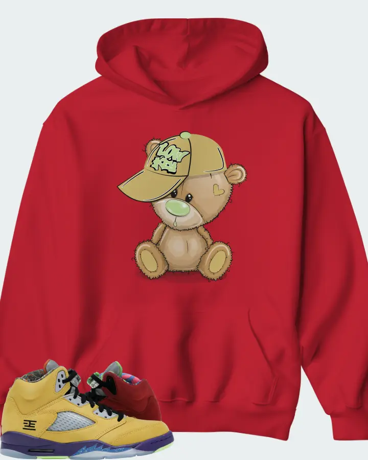 Jordan 5 Retro Sneaker Matching Hoodie - LOW KEY BEAR