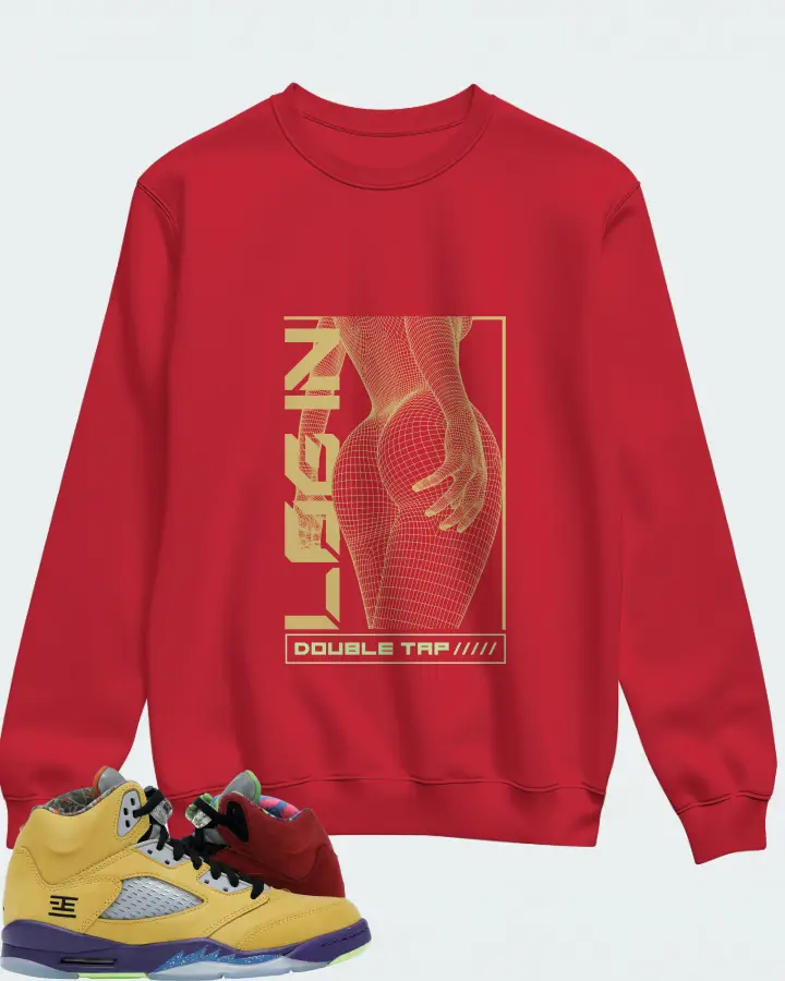 Jordan 5 Retro Sneaker Matching Red Sweatshirt (LOGIN) - View 1