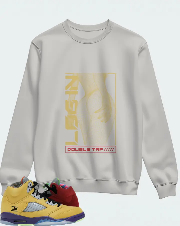 Jordan 5 Retro Sneaker Matching Grey Sweatshirt (LOGIN) - View 1
