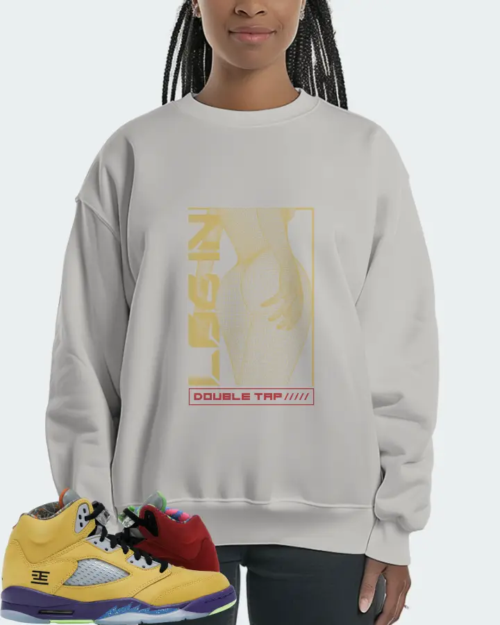 Jordan 5 Retro Sneaker Matching Grey Sweatshirt (LOGIN) - View 3