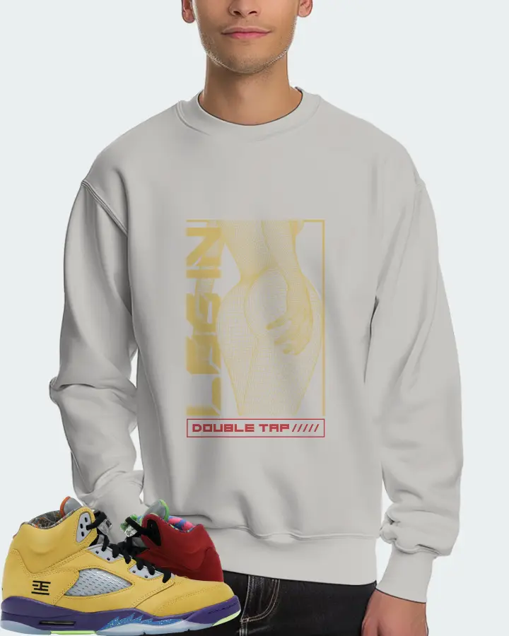 Jordan 5 Retro Sneaker Matching Grey Sweatshirt (LOGIN) - View 4