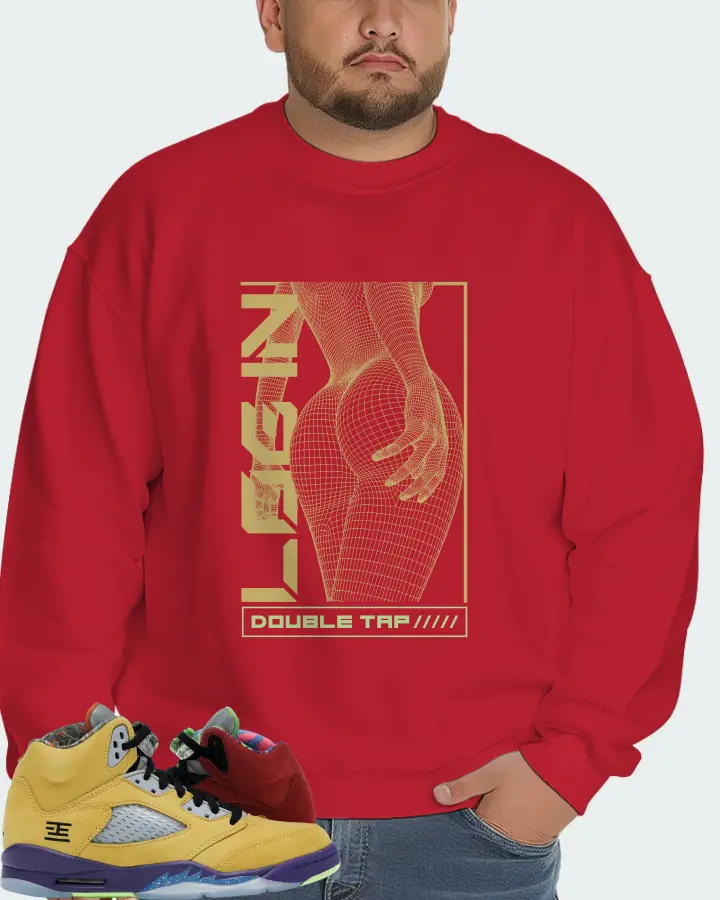 Jordan 5 Retro Sneaker Matching Red Sweatshirt (LOGIN) - View 6