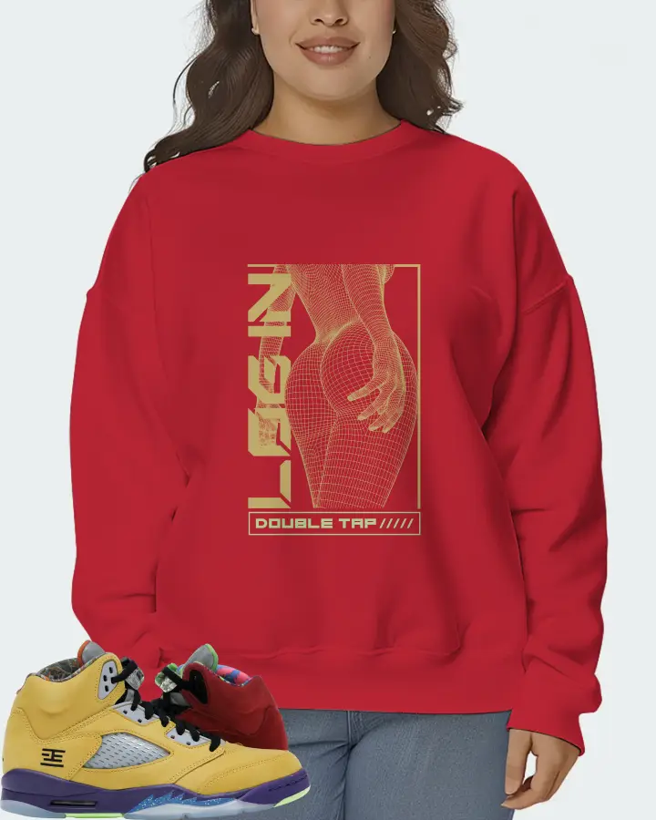 Jordan 5 Retro Sneaker Matching Red Sweatshirt (LOGIN) - View 7