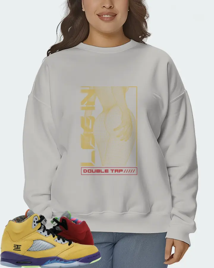 Jordan 5 Retro Sneaker Matching Grey Sweatshirt (LOGIN) - View 7
