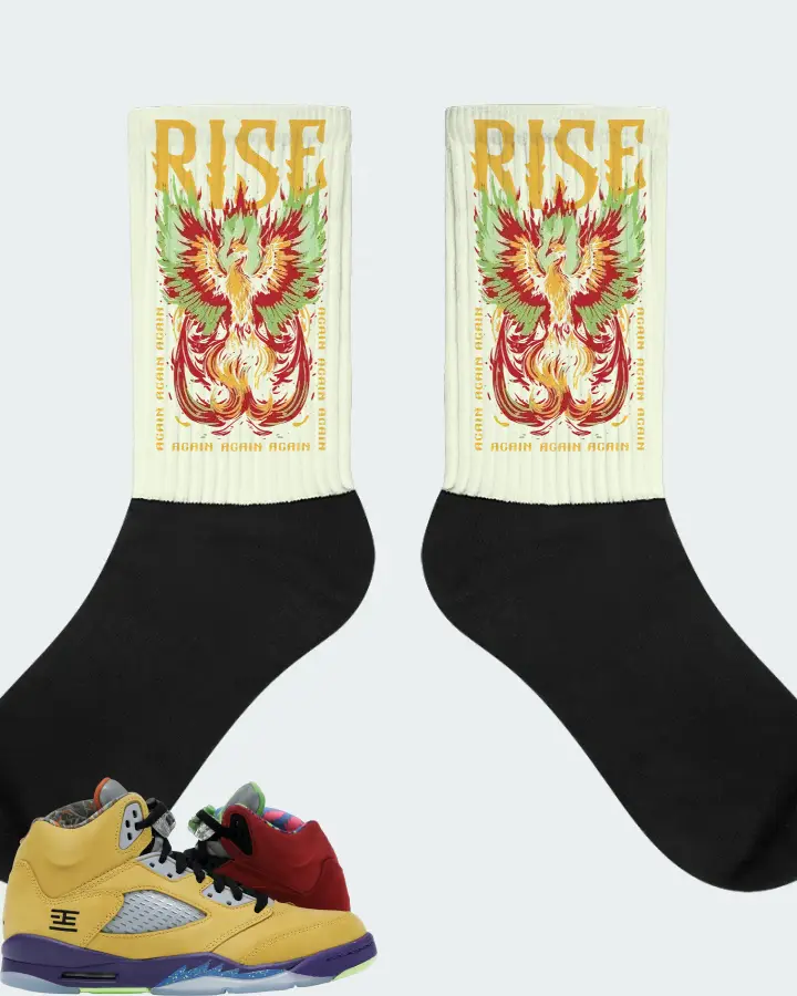 Jordan 5 Retro Sneaker Matching Citron Socks - RISE