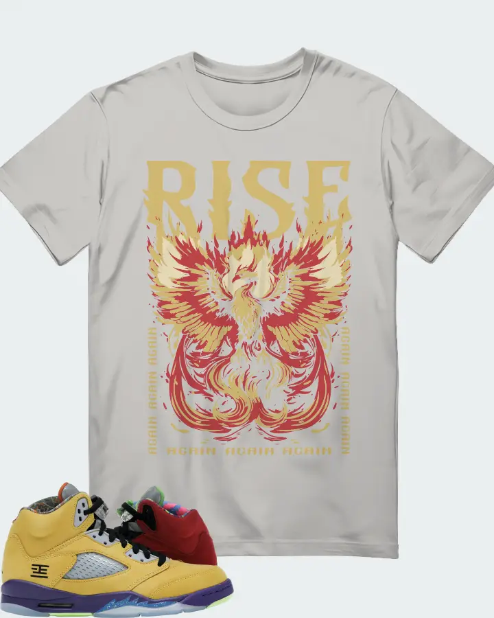 Jordan 5 Retro Sneaker Matching Grey T-Shirt - RISE