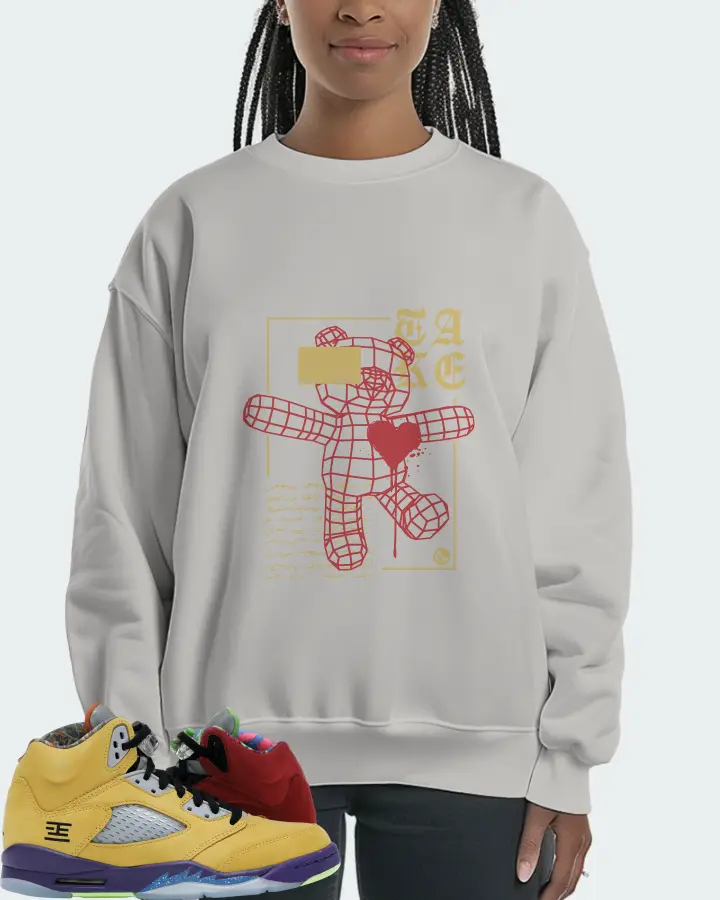 Jordan 5 Retro Sneaker Matching Grey Sweatshirt (TAKE) - View 3