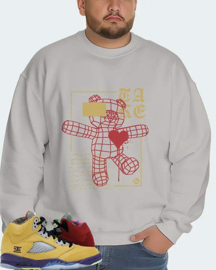 Jordan 5 Retro Sneaker Matching Grey Sweatshirt (TAKE) - View 6