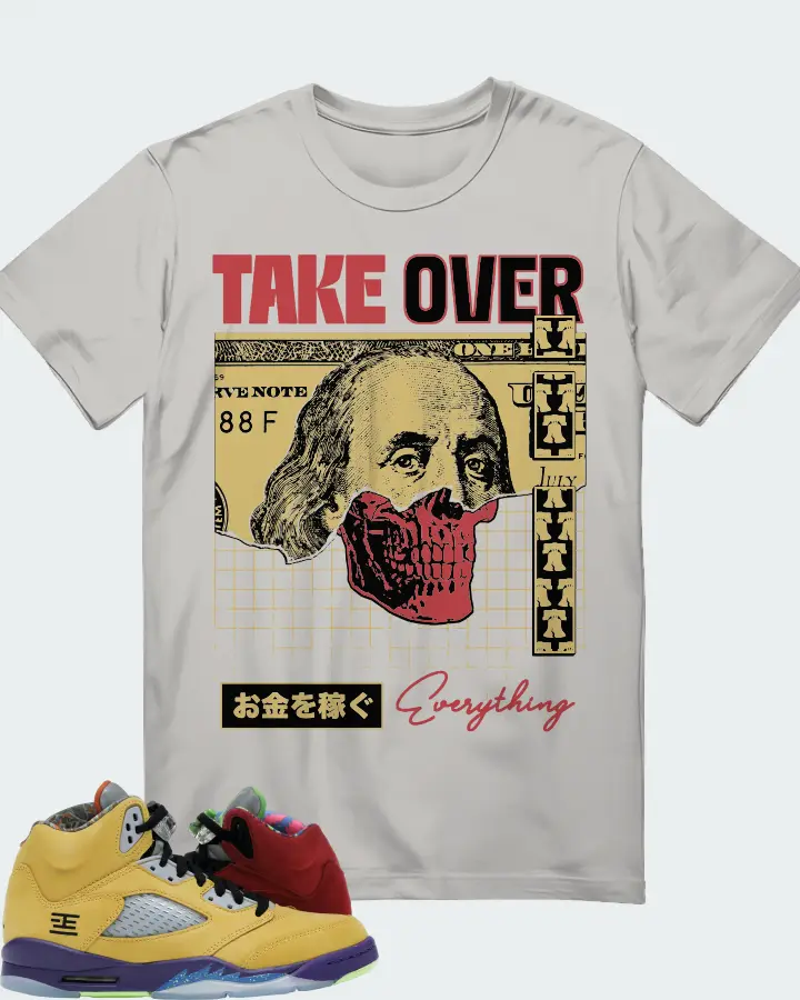Jordan 5 Retro Sneaker Matching Grey T-Shirt - Take Over