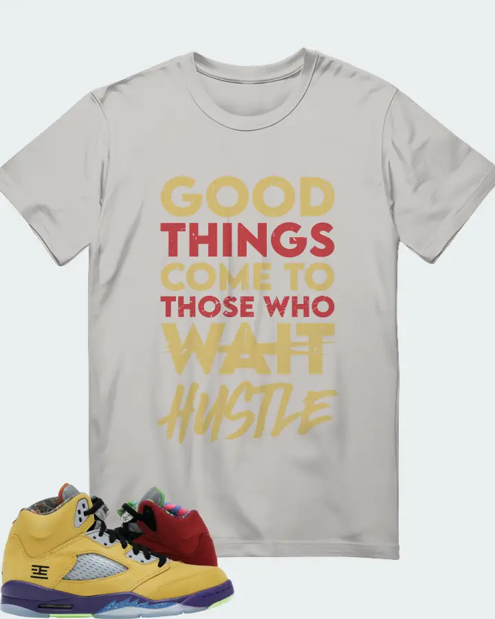 Jordan 5 Retro Sneaker Matching Grey T-Shirt - Good Things Come