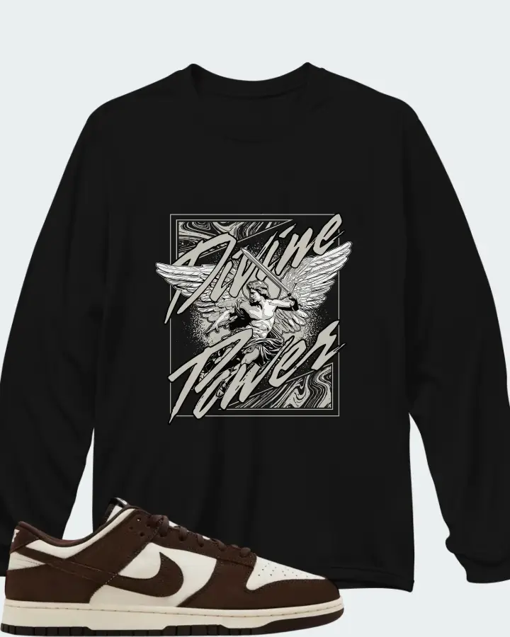 Nike Dunk Low SE Baroque Brown Pale Ivory Matching Long Sleeve T-Shirt