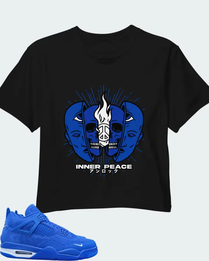 Air Jordan 4 Retro Nigel Sylvester Brick by Brick Blue Matching Crop Top