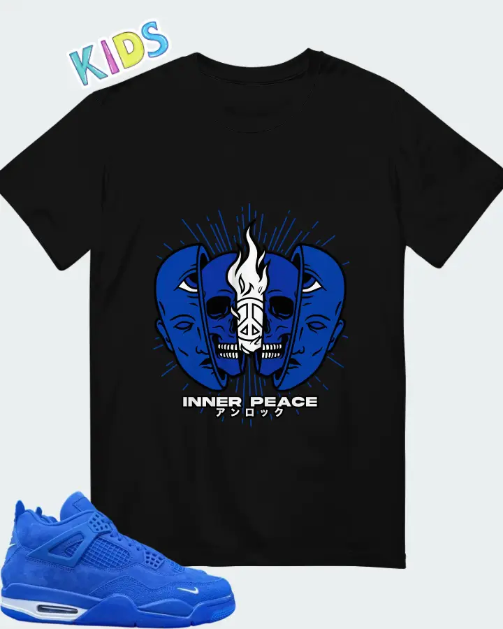 Air Jordan 4 Retro Nigel Sylvester Brick by Brick Blue Matching Kid's T-Shirt