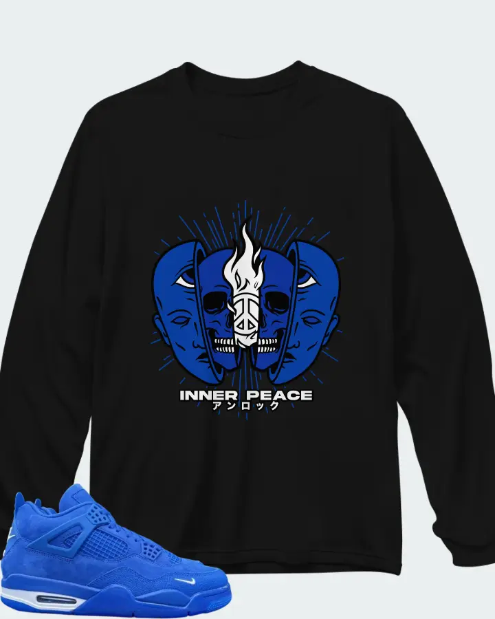 Air Jordan 4 Retro Nigel Sylvester Brick by Brick Blue Matching Long Sleeve T-Shirt
