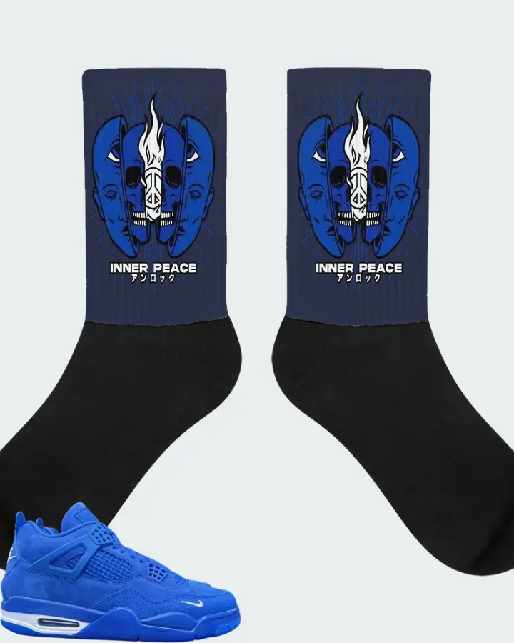 Air Jordan 4 Retro Nigel Sylvester Brick by Brick Blue Matching Socks