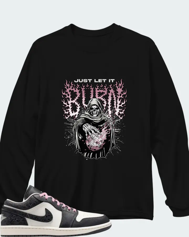 Air Jordan 1 Low SE Iced Carmine Matching Long Sleeve T-Shirt