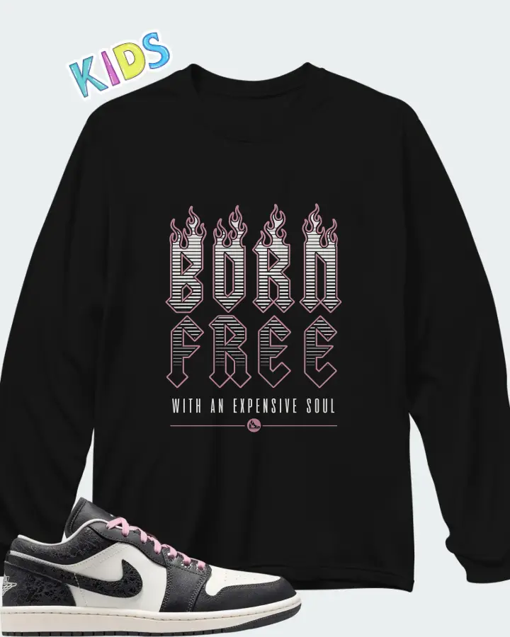 Air Jordan 1 Low SE Iced Carmine Matching Kid's Long Sleeve T-Shirt
