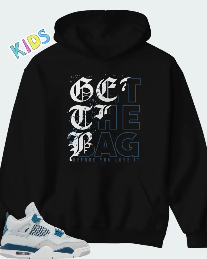 Air Jordan 4 OG Military Blue Matching Kid's Hoodie