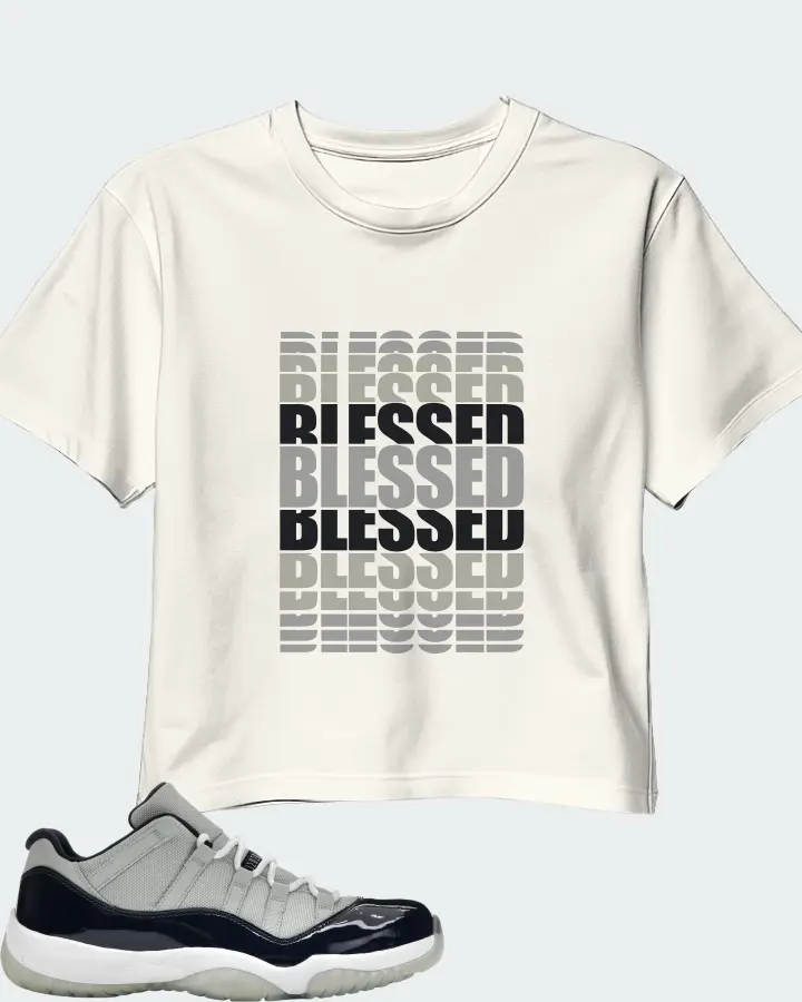 Jordan 11 Retro Low Sneaker Matching Ecru White Crop Top - BLESSED Many Times