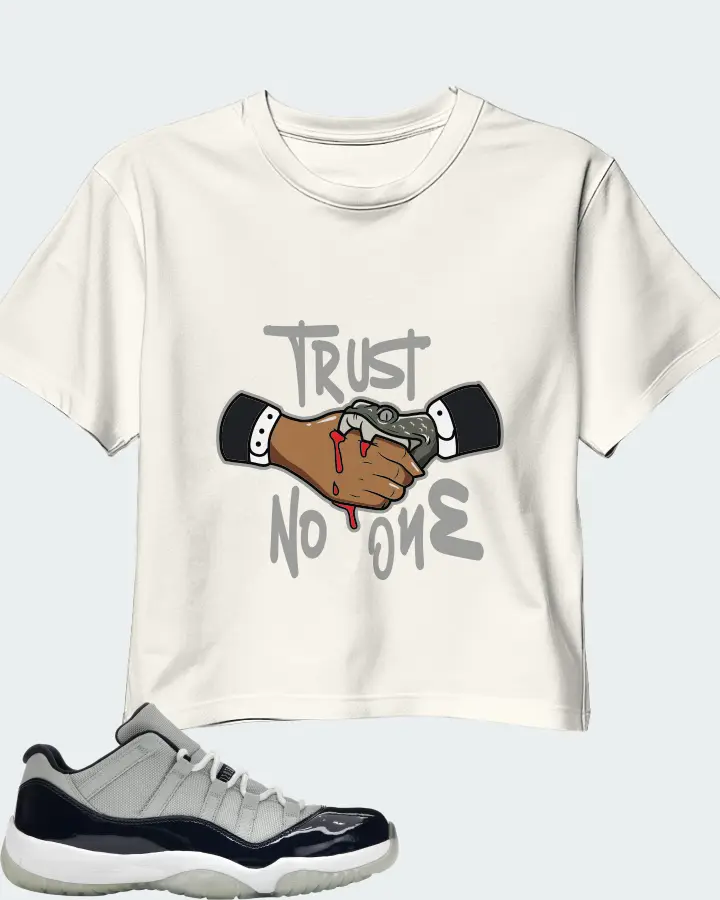 Jordan 11 Retro Low Sneaker Matching Ecru White Crop Top - Trust No One