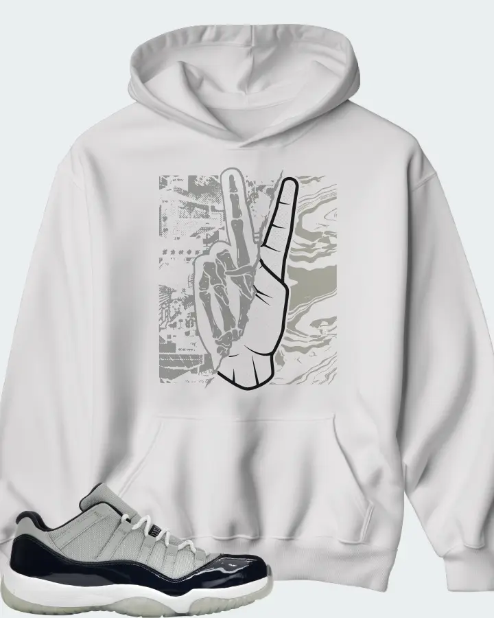 Jordan 11 Retro Low Sneaker Matching White Hoodie - Peace of mind