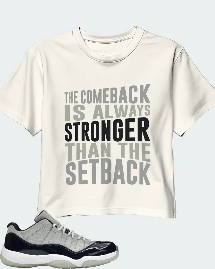Jordan 11 Retro Low Sneaker Matching Ecru White Crop Top - The Comeback