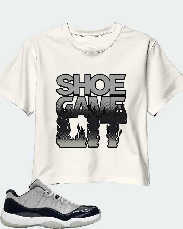 Jordan 11 Retro Low Sneaker Matching Ecru White Crop Top - Shoe Game Lit Refreshed