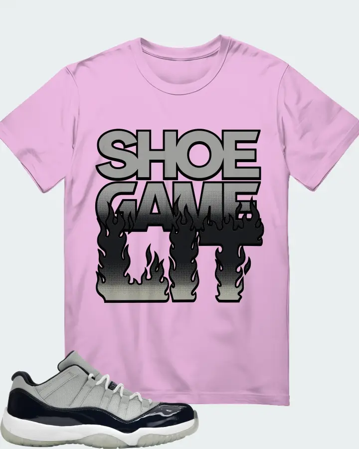 Jordan 11 Retro Low Sneaker Matching Lilac T-Shirt - Shoe Game Lit Refreshed