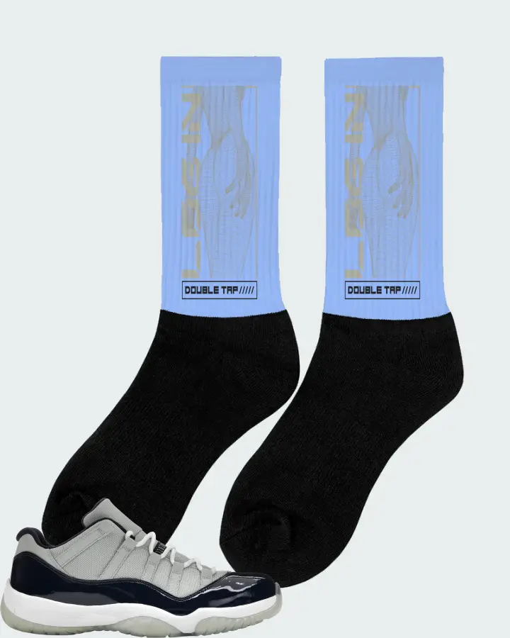 Jordan 11 Retro Low Sneaker Matching Carolina Blue Socks (LOGIN) - View 3