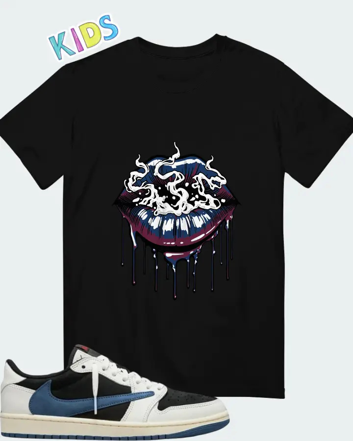 Air Jordan 1 Low Travis Scott Navy Matching Kid's T-Shirt