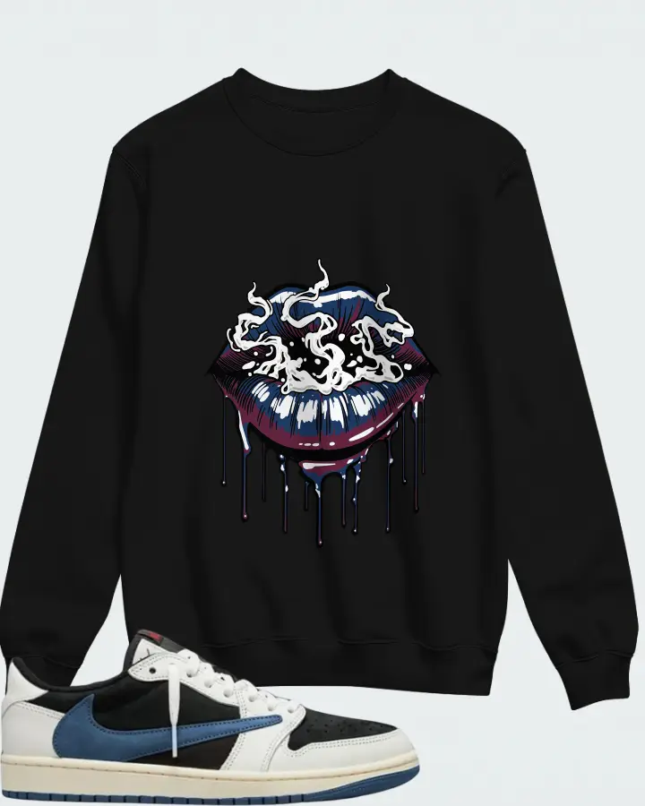 Air Jordan 1 Low Travis Scott Navy Matching Sweatshirt