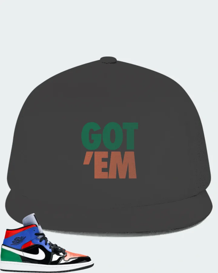 Jordan 1 Mid Sneaker Matching Dark Grey Hat - Got Em