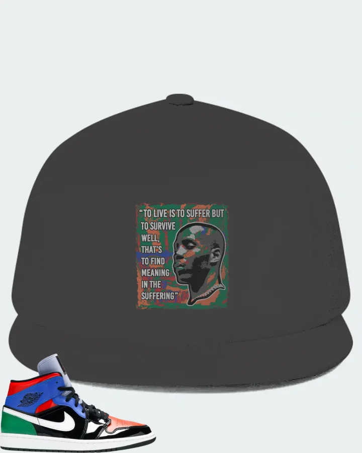 Jordan 1 Mid Sneaker Matching Dark Grey Hat - DMX Suffer Quote