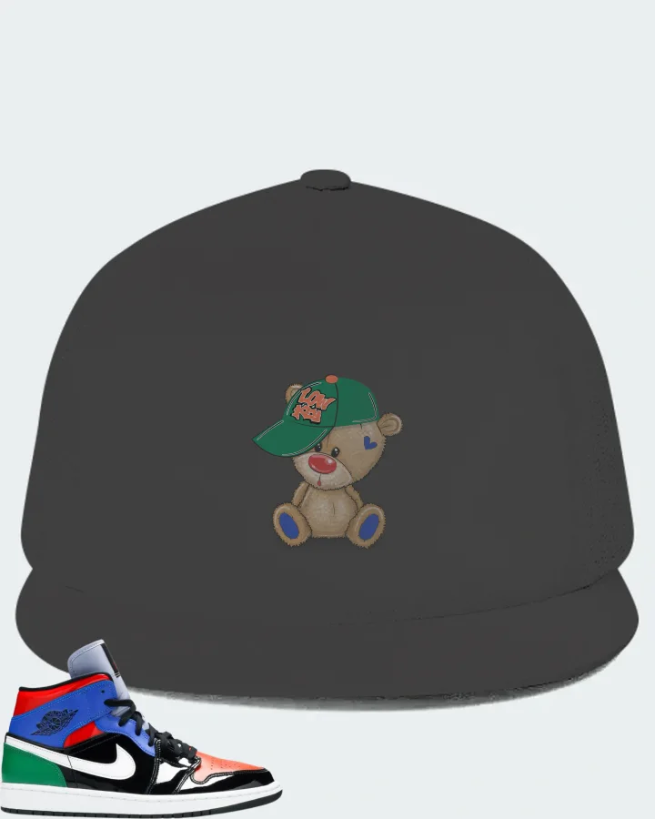 Jordan 1 Mid Sneaker Matching Dark Grey Hat - LOW KEY BEAR