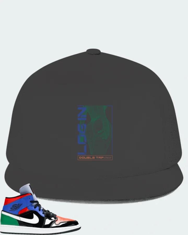 Jordan 1 Mid Sneaker Matching Dark Grey Hat (LOGIN) - View 1